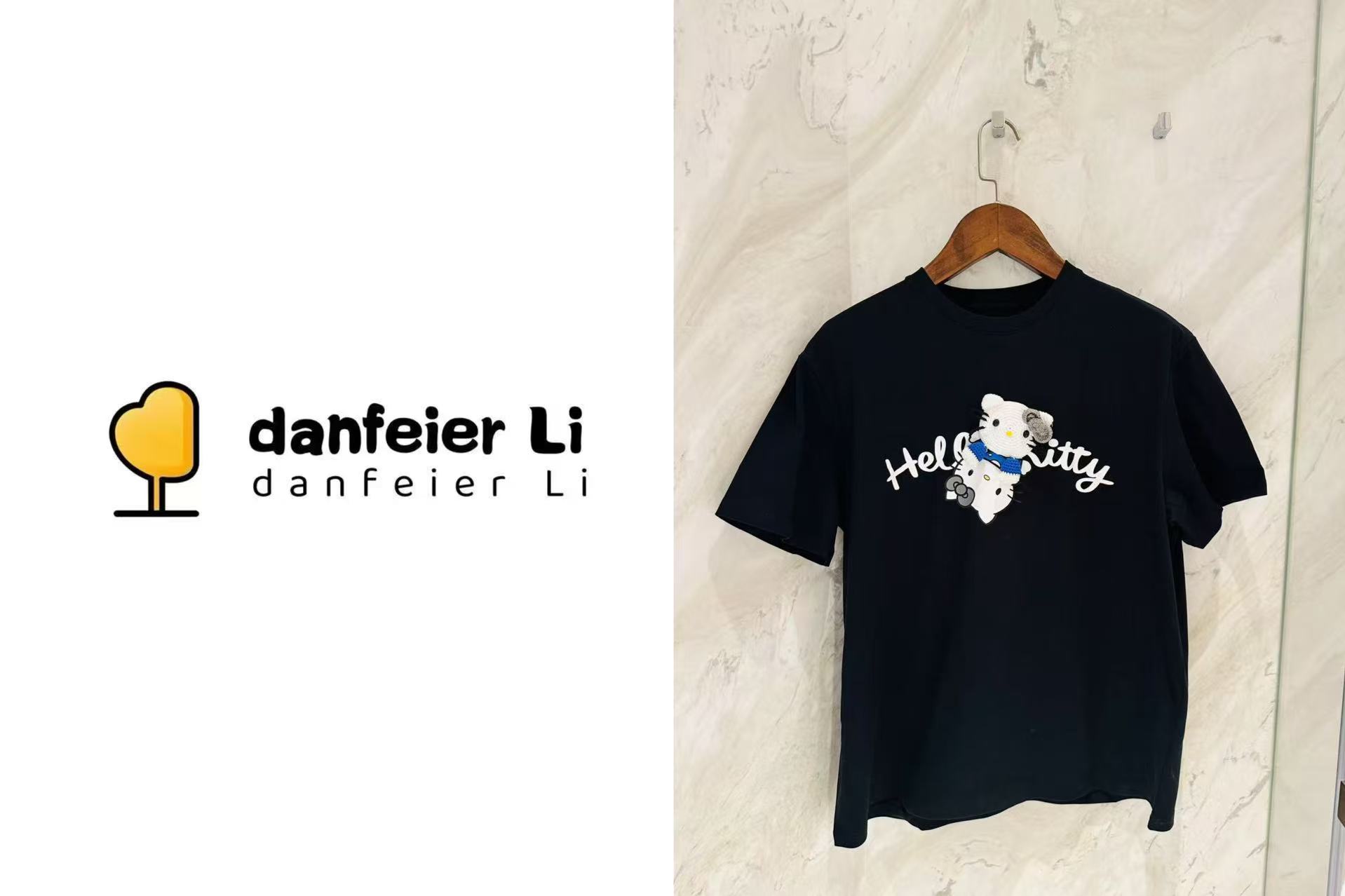 《丫丫推荐款》7081新款卡通KT猫咪短袖T恤百搭黑色