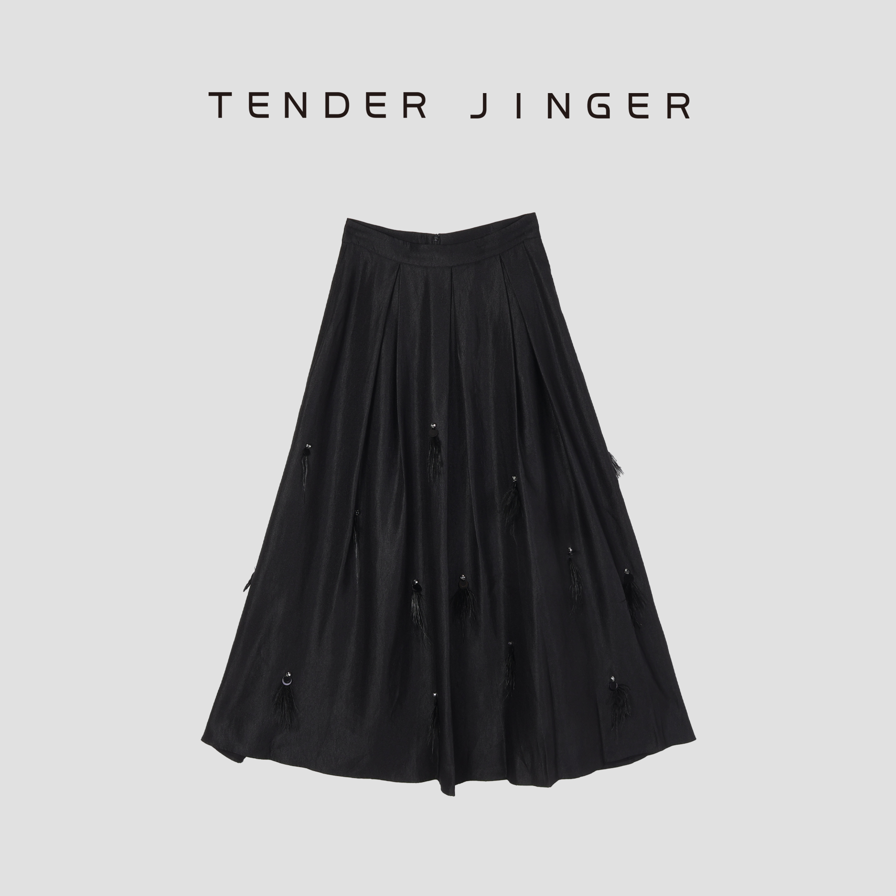 【疯狂星期三】显瘦亮片A版中长款半身裙T51LWW80137