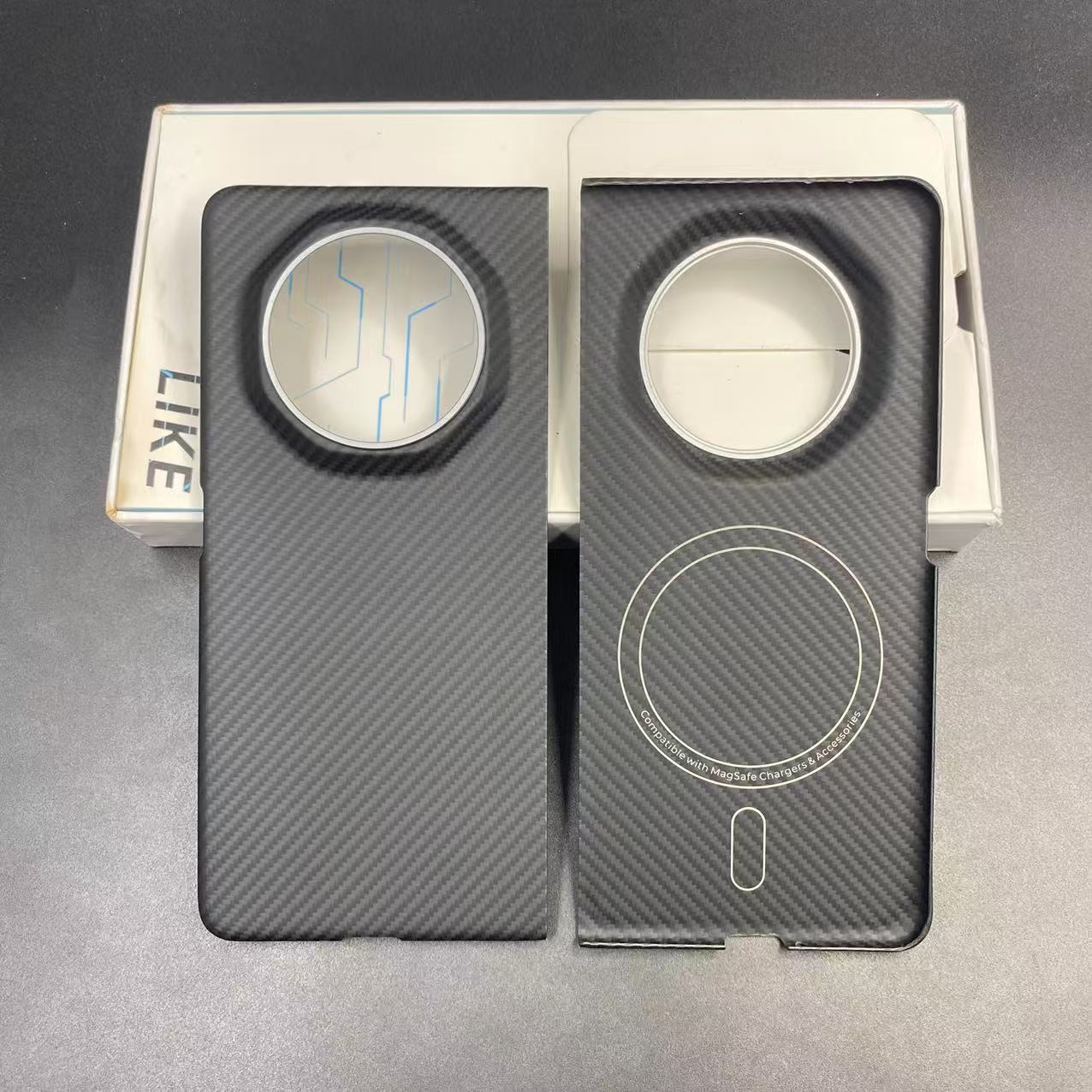 荣耀折叠系列适用新款手机肤感硬壳凯夫拉纹超薄磁吸防摔保护套