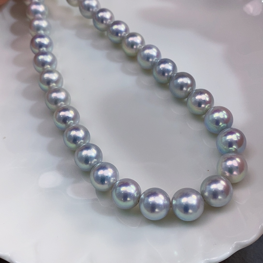 未镶嵌真多麻大点位极光项链9-9.5mm海水珍珠