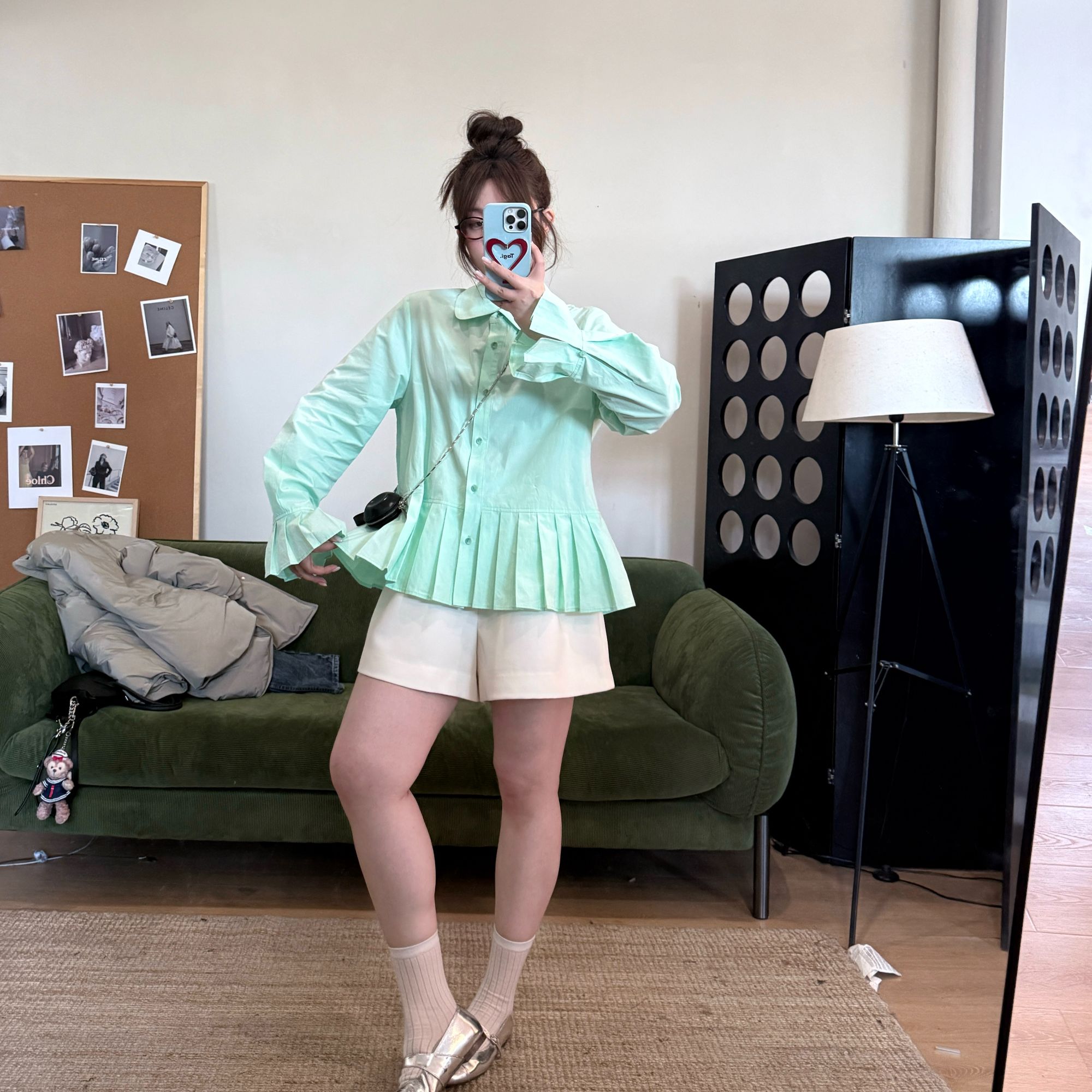 晶咕【减龄公式】气质时尚小众设计感欧若风法式休闲长袖衬