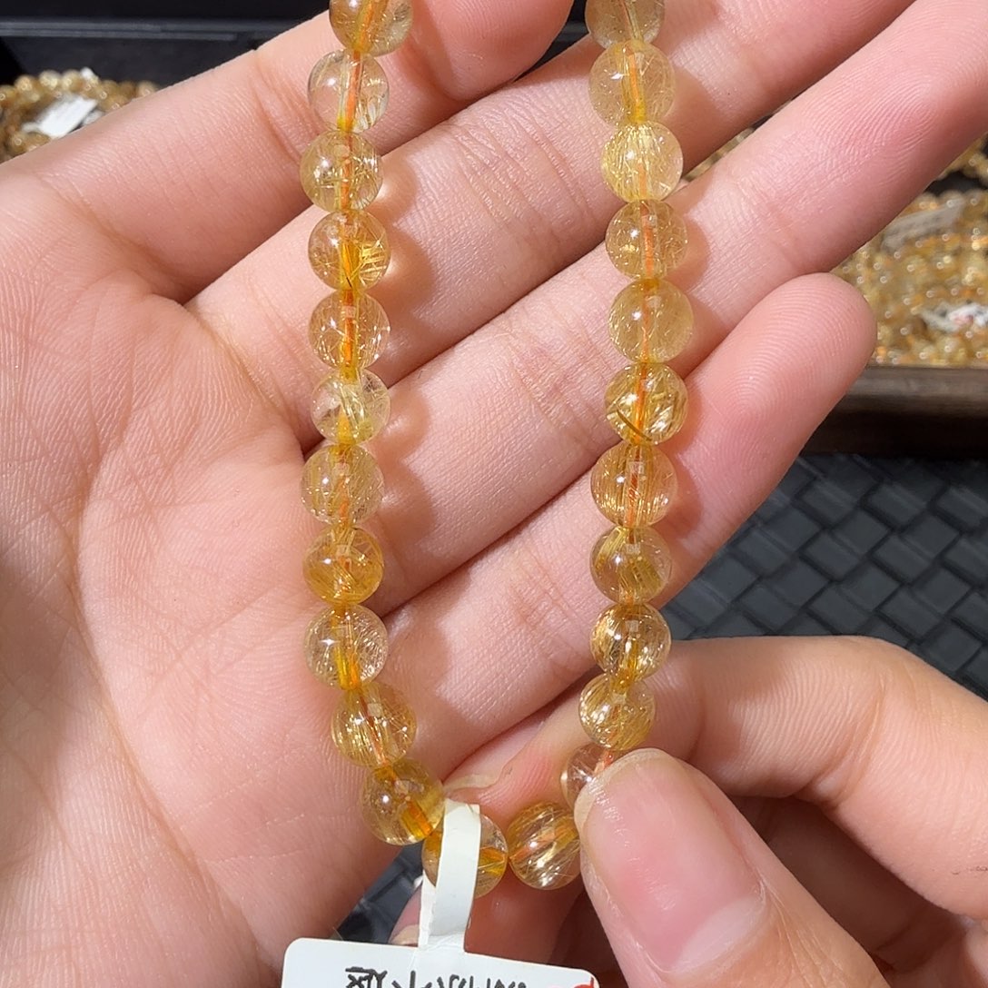 发晶手链未镶嵌天然金发晶