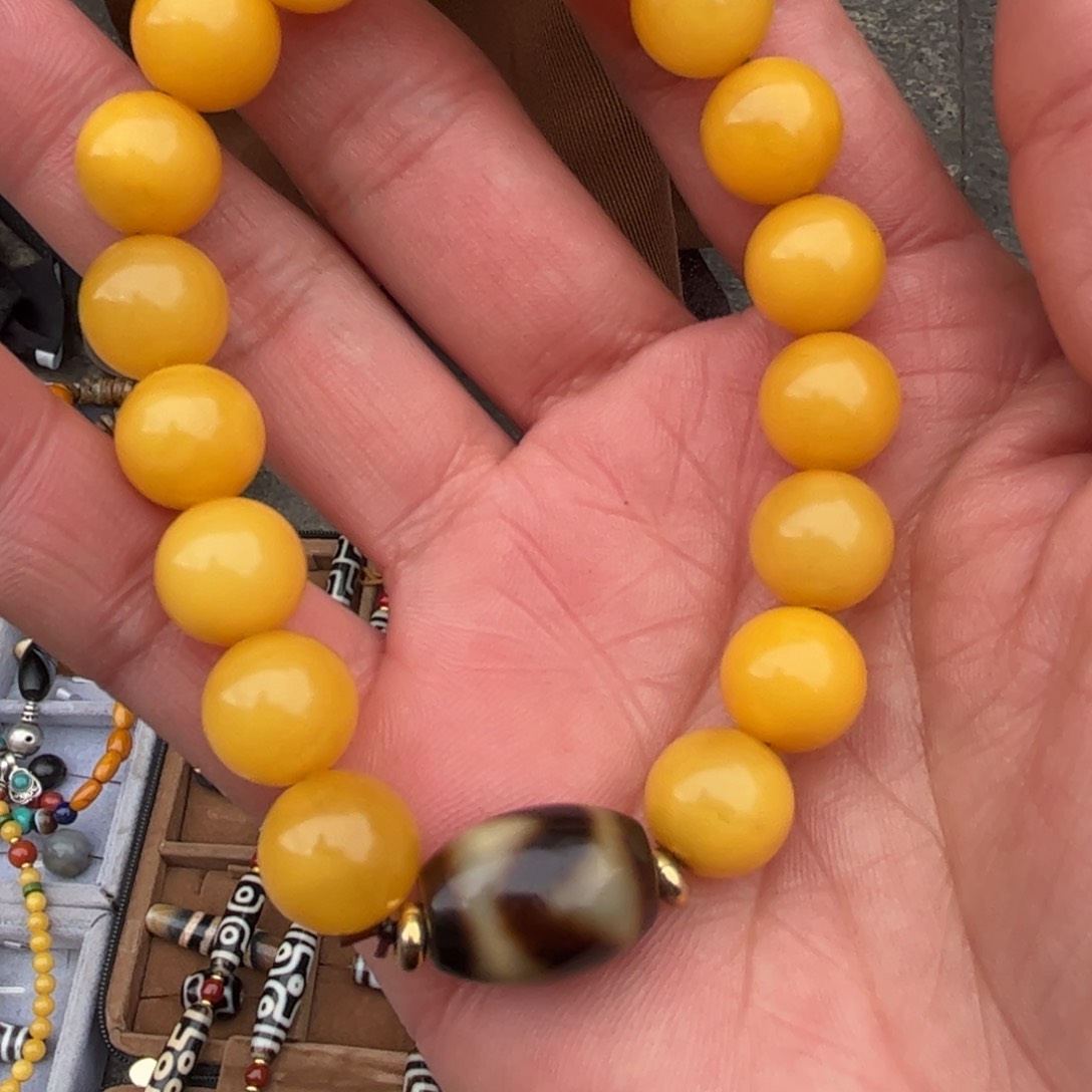 蜜蜡手链未镶嵌藏地朵朵蜜蜡单圈