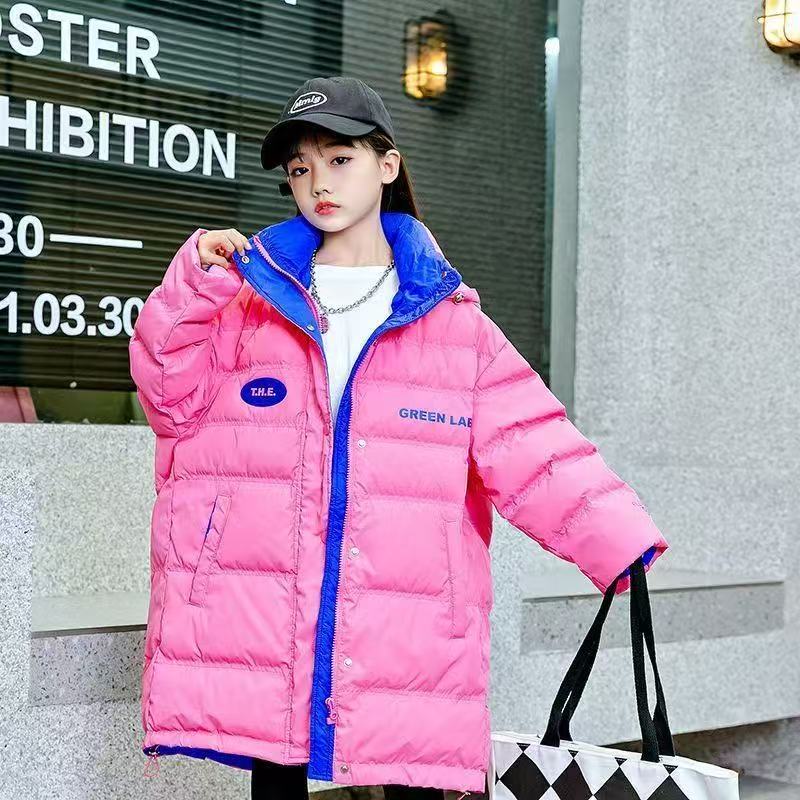 时尚长款中长款女冬装韩版加厚外套女童