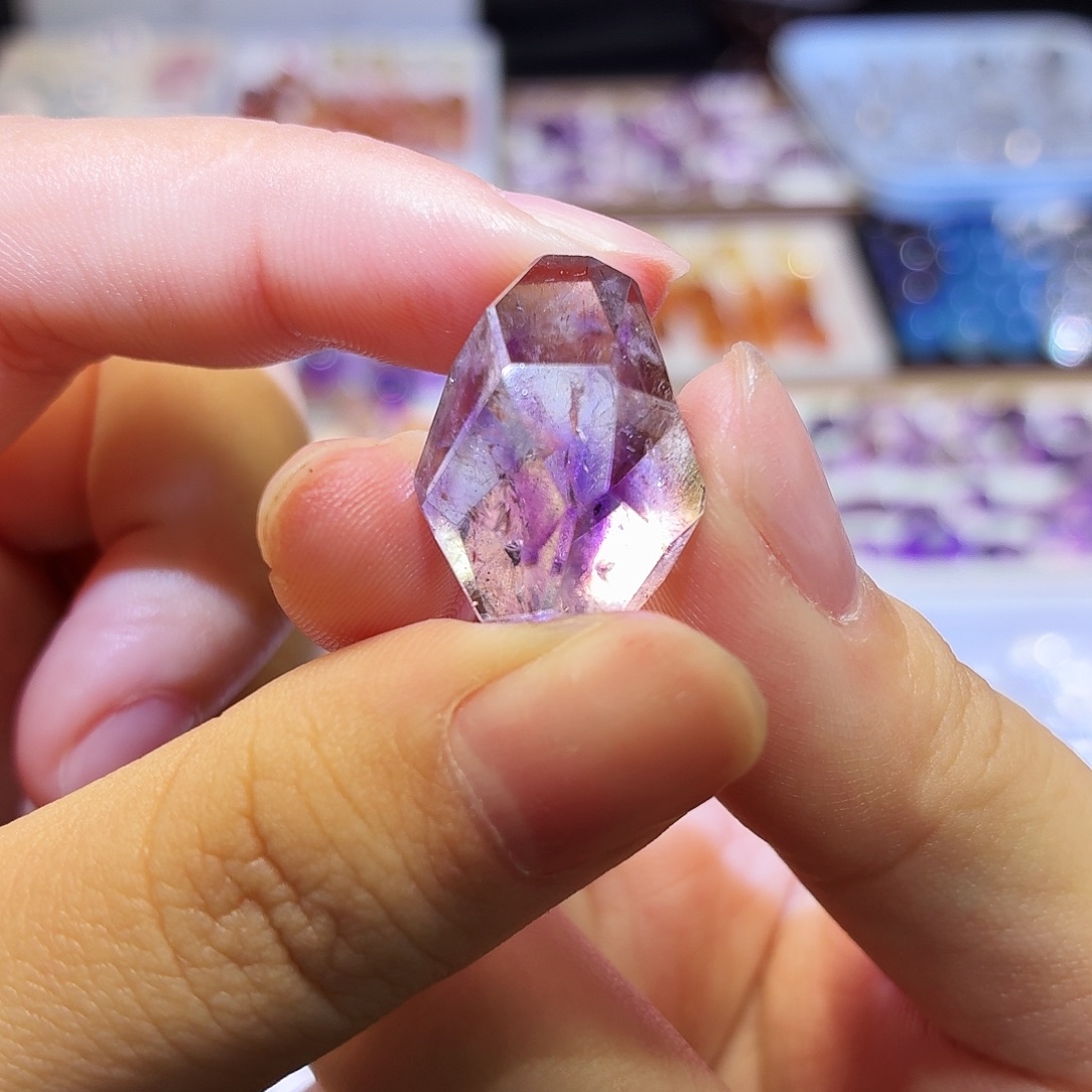 未镶嵌水晶吊坠(不含链)紫超七 随形 打孔定制 不退换