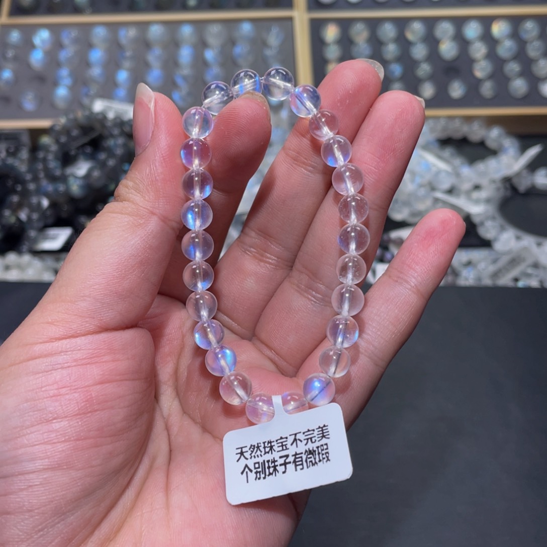 手链未镶嵌长石乐*蓝月光手链7.2mm