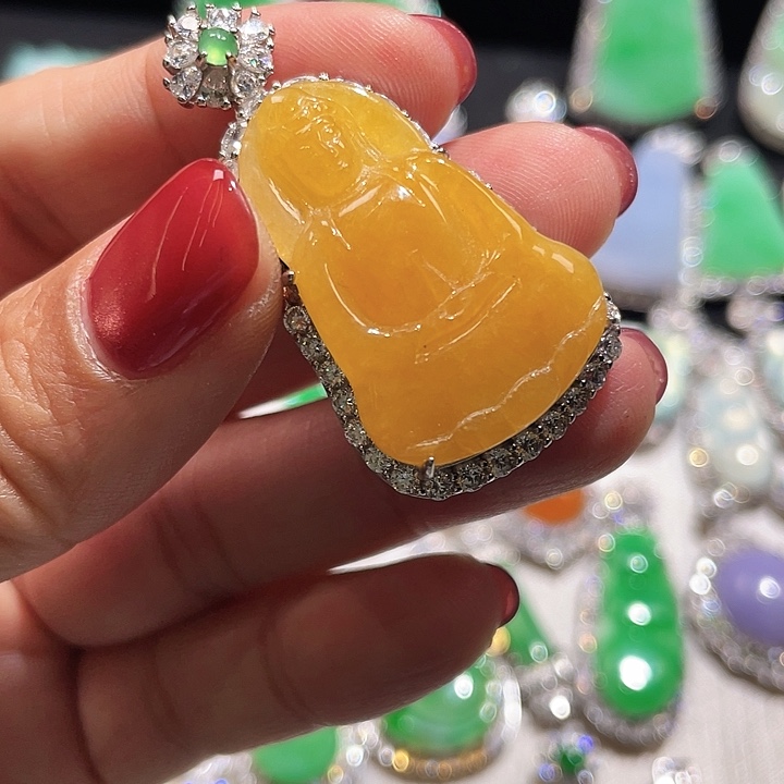 随***…翡翠银S925镶嵌颈饰