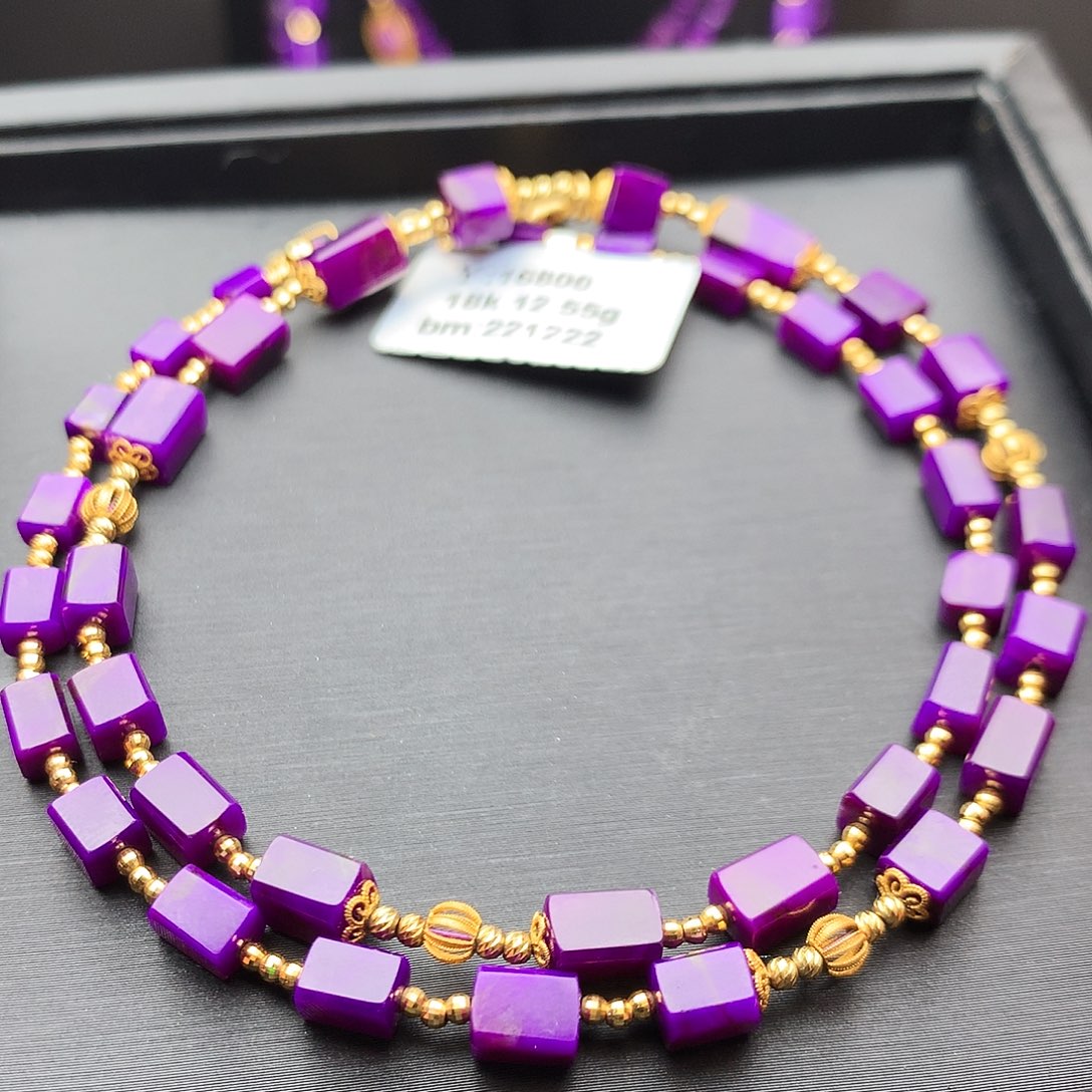 苏纪石（舒俱来）18K金镶嵌项链