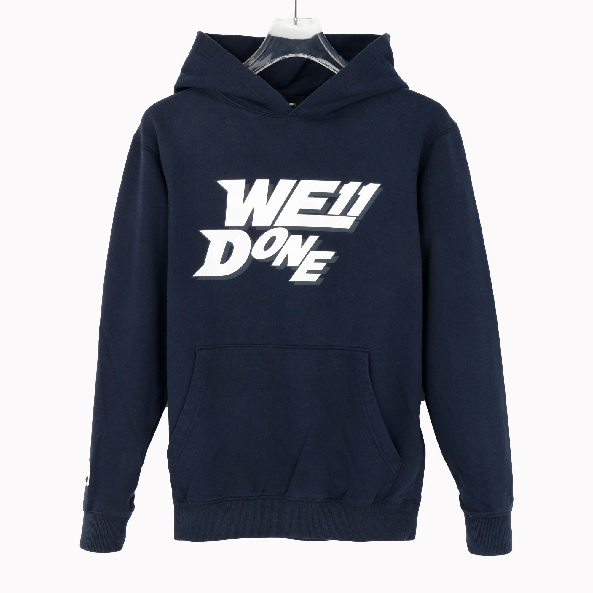 WE11 DONE简约百搭男士薄绒休闲纯棉连帽卫衣 WDTH122622UNV