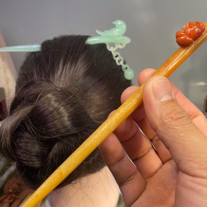 蛇纹石玉发饰未镶嵌