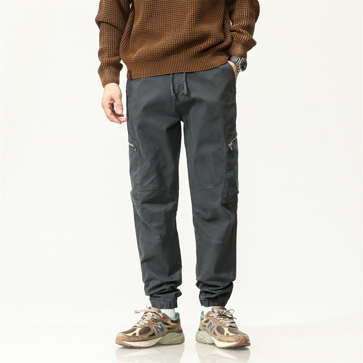 ！重磅厚料 阿美咔叽多袋棉工装裤长裤束脚男士中腰多口袋大码户外