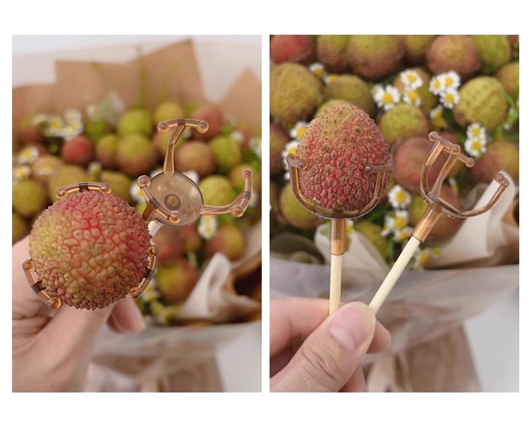 荔枝花束固定托底座水果花束包花神器竹签插孔手工 diy材料花店用