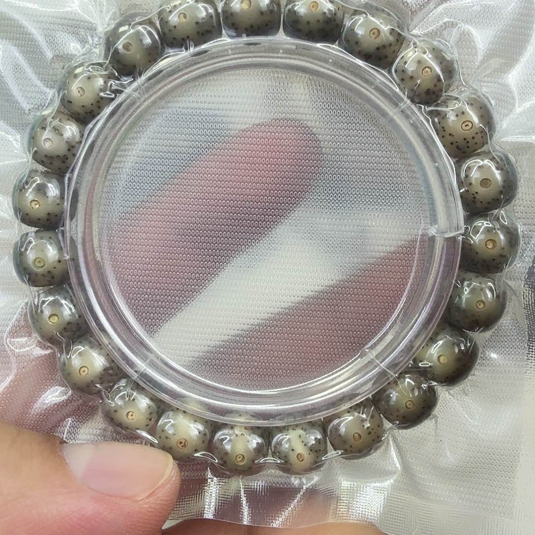 星月菩提手串60高端卡姿兰大眼睛黑冰星月菩提单圈1.0