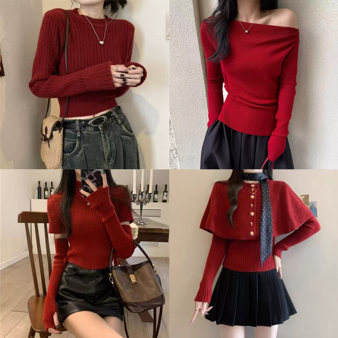 饭饭 【12.10日】编号款100-200号甜辣高腰修身短款小个子显瘦上衣