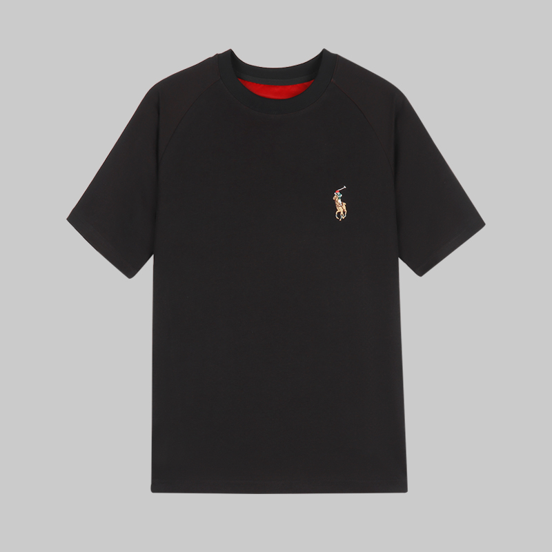 马球烧花网格短袖