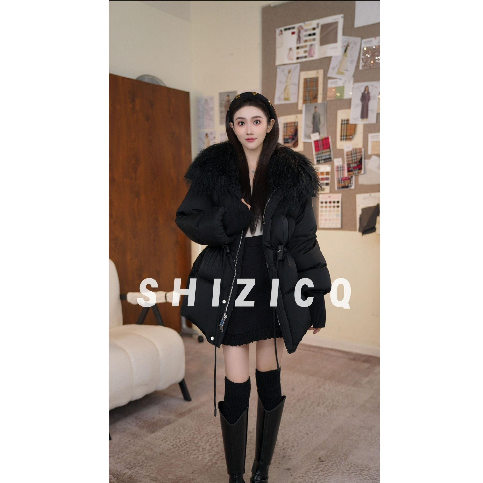 CC【戛纳红毯】2025冬新款羽绒服大毛领高品质95白鸭绒羽绒服女