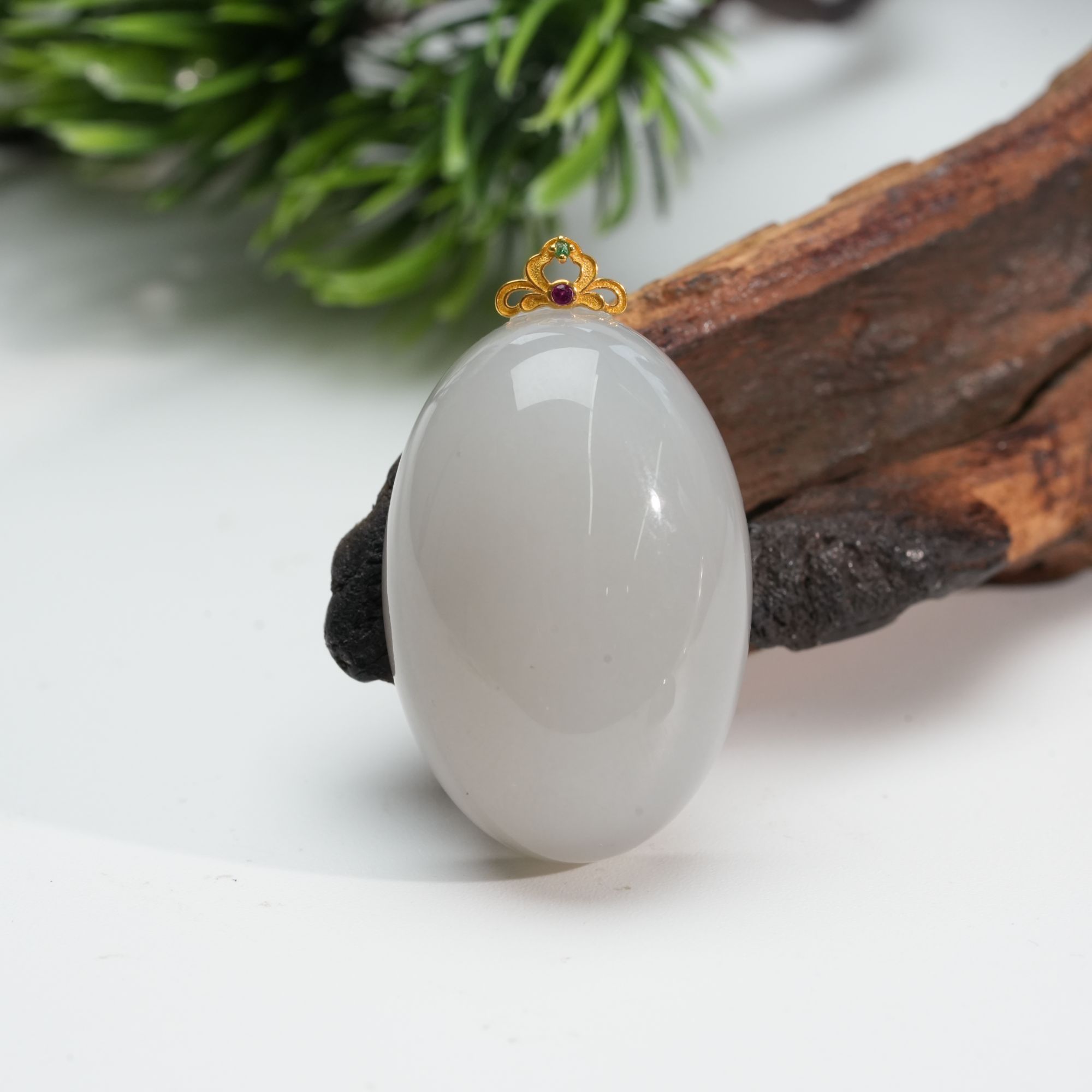 【小北好物】18K金和田玉吊坠约20*29mm【多样性发一件】QH08X71823