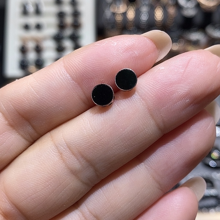 翡翠18K金镶嵌耳饰缅甸翡翠