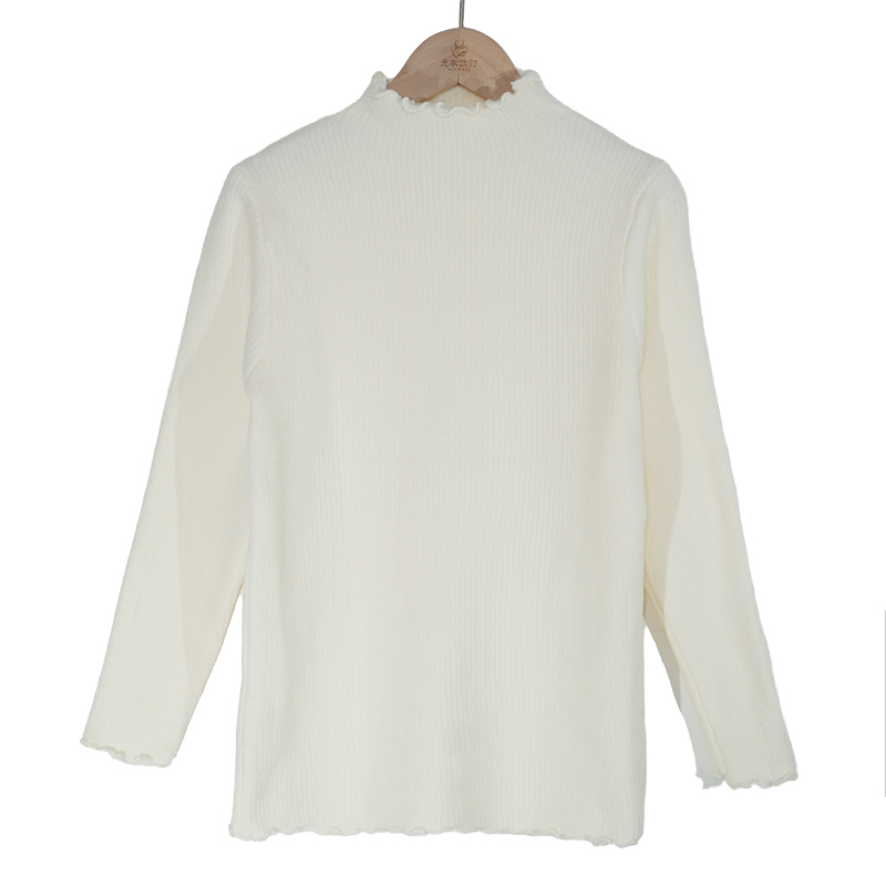 无衣饮羽新品米色针织打底百搭半高领日常秋冬汉元素