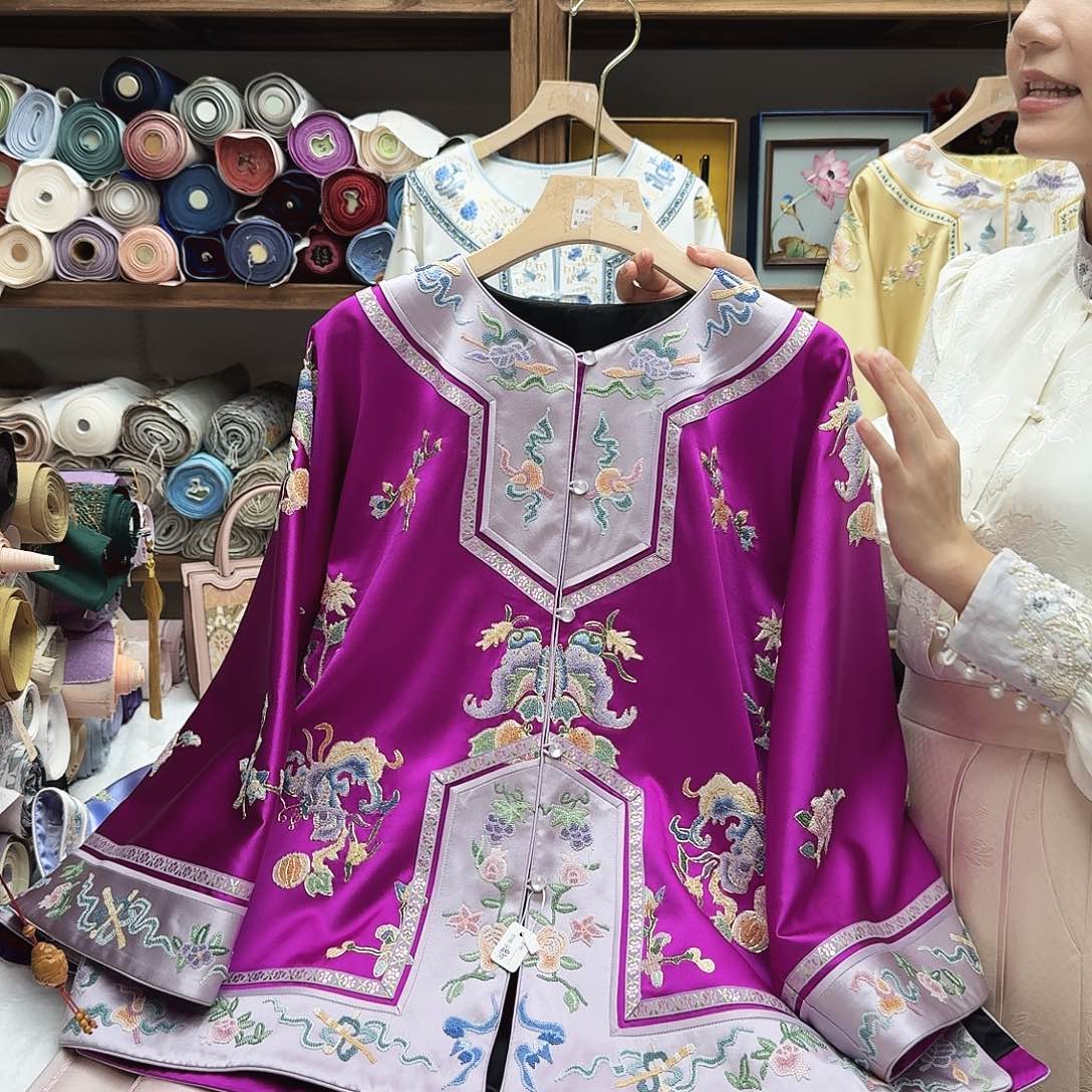 苏绣太太服10.胸围116.衣长65