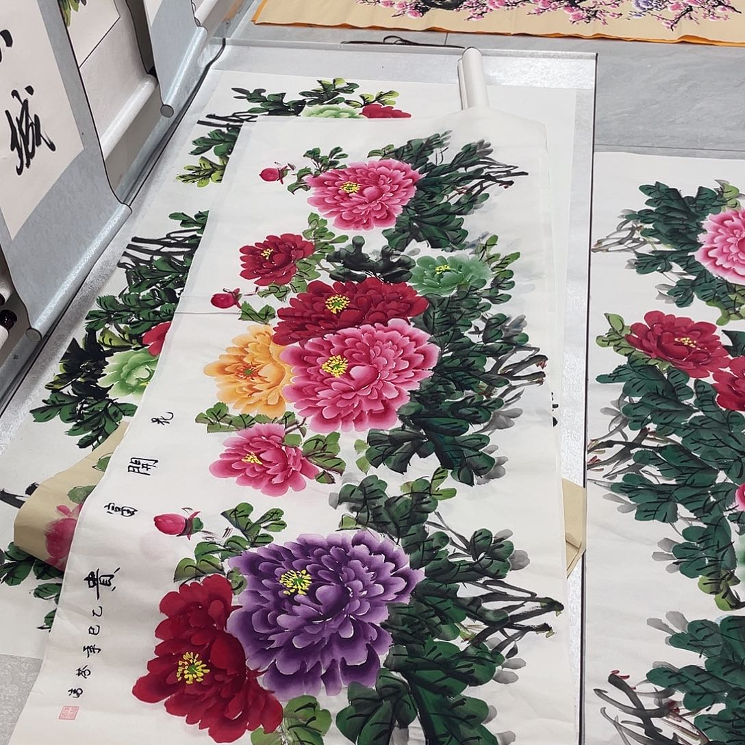 国画国画作品书法作品原稿小六尺横幅紫