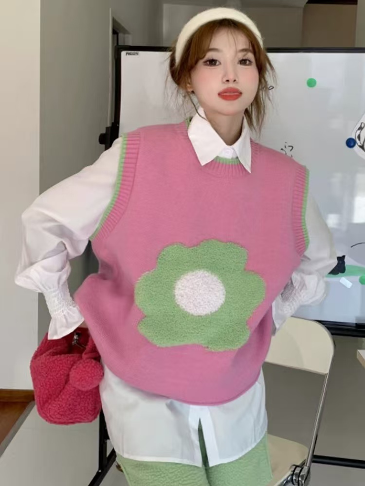 安妮撤柜款毛衣样衣马甲背心开衫格子马夹外套时尚百搭马甲背心