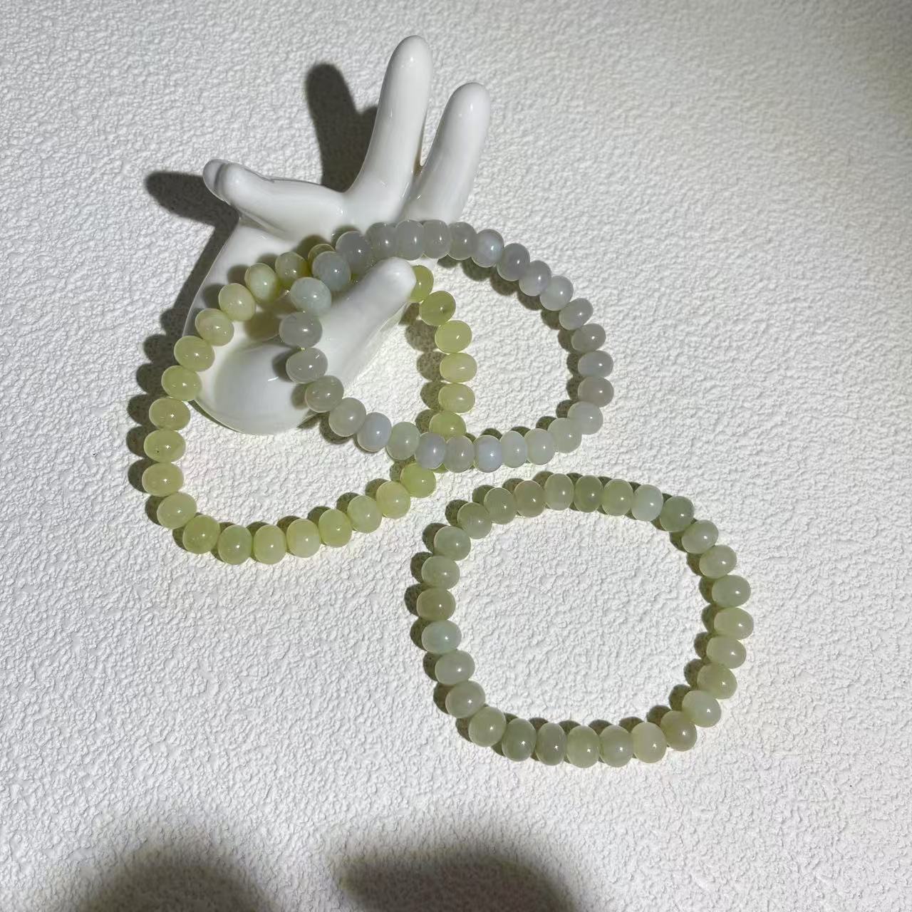 天然和田玉 算盘珠单圈玉手串 多样性发货 拍一发一 H452