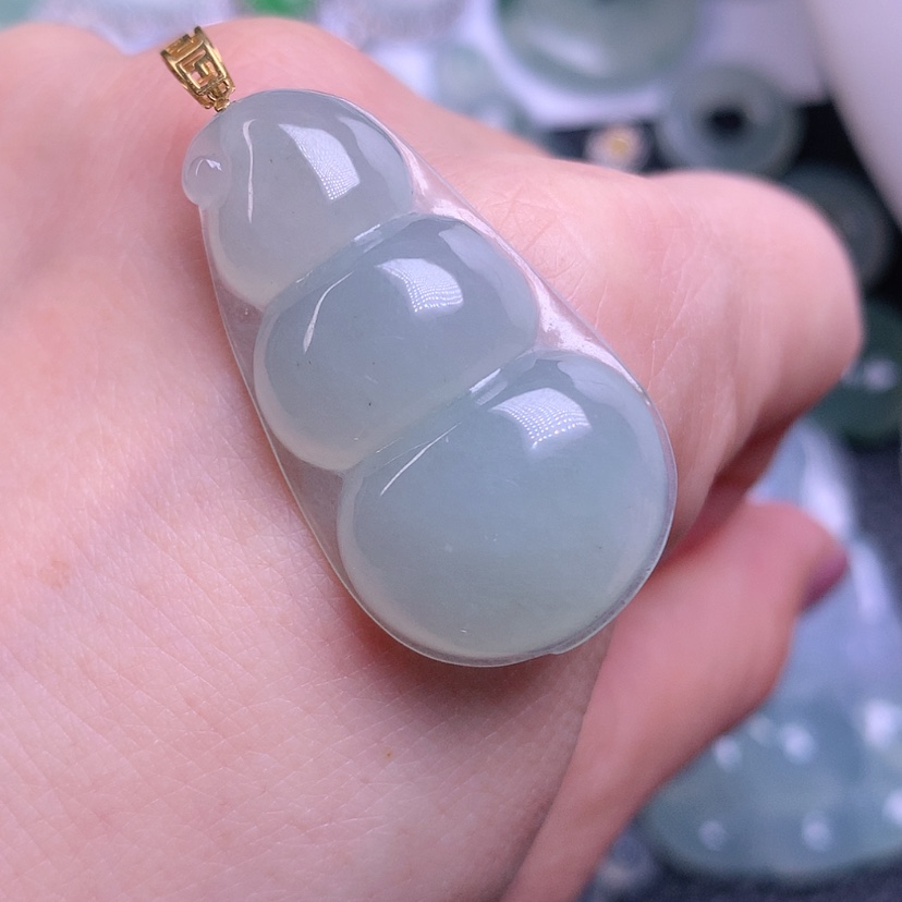 【闪购商品】翡翠颈饰18K金镶嵌天然缅甸翡翠