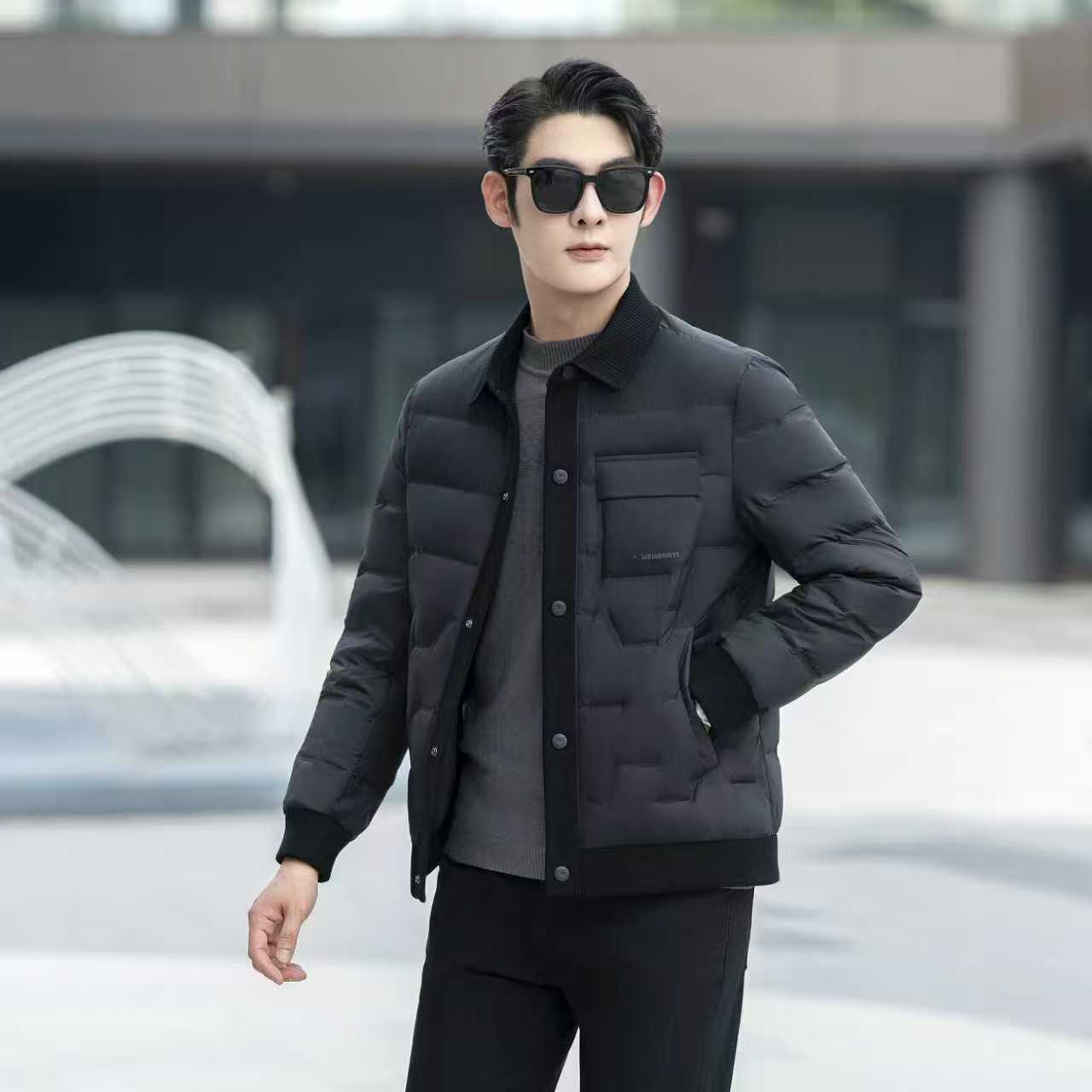 男士翻领保暖鸭绒秋冬季商务休闲