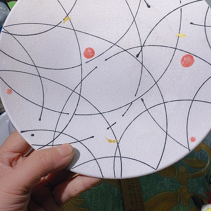 瓷片新年快乐万事如意