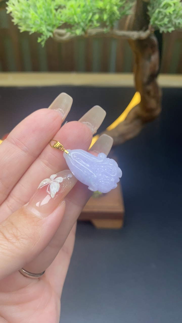 天然a货翡翠18k白菜698