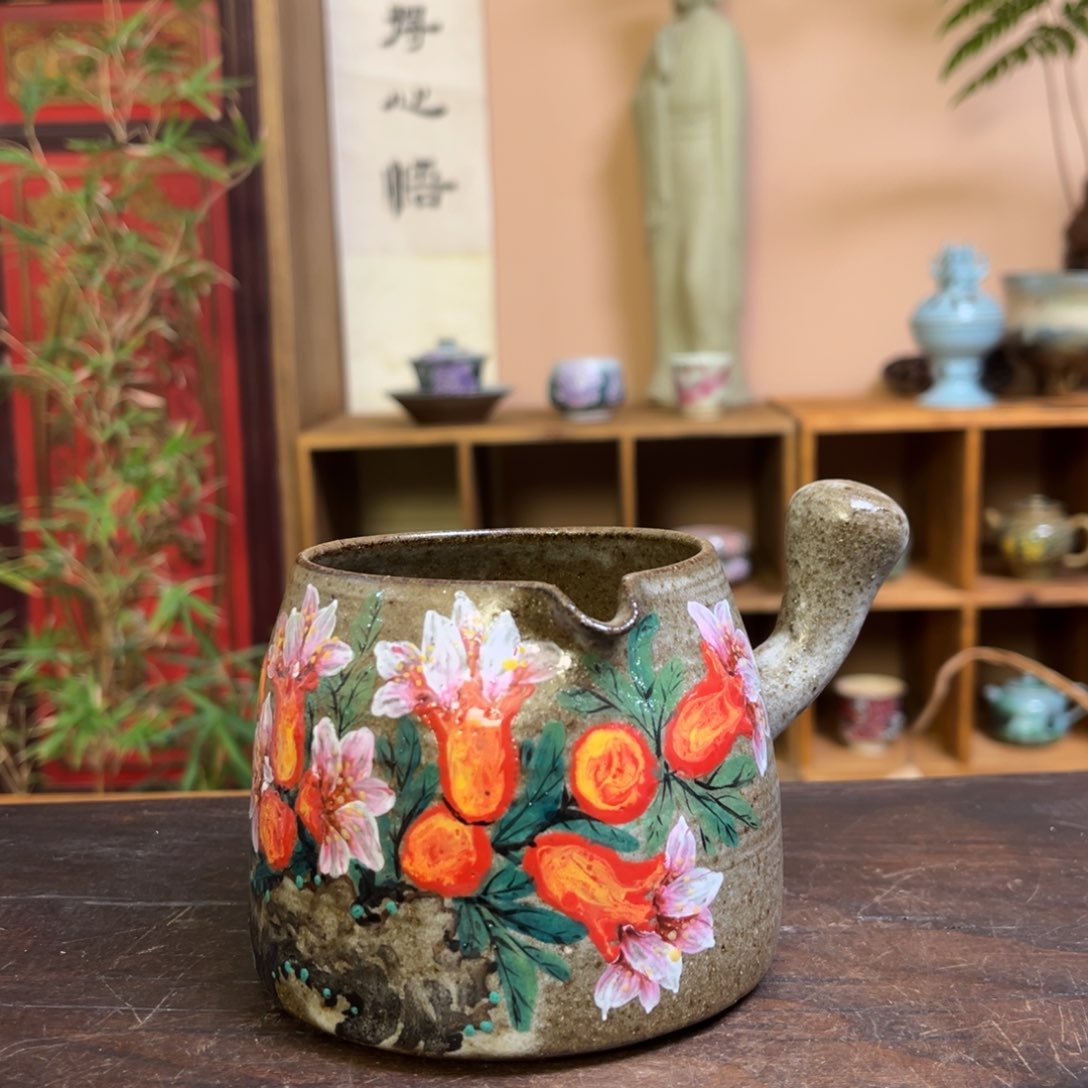 杯景德镇柴烧手工手绘