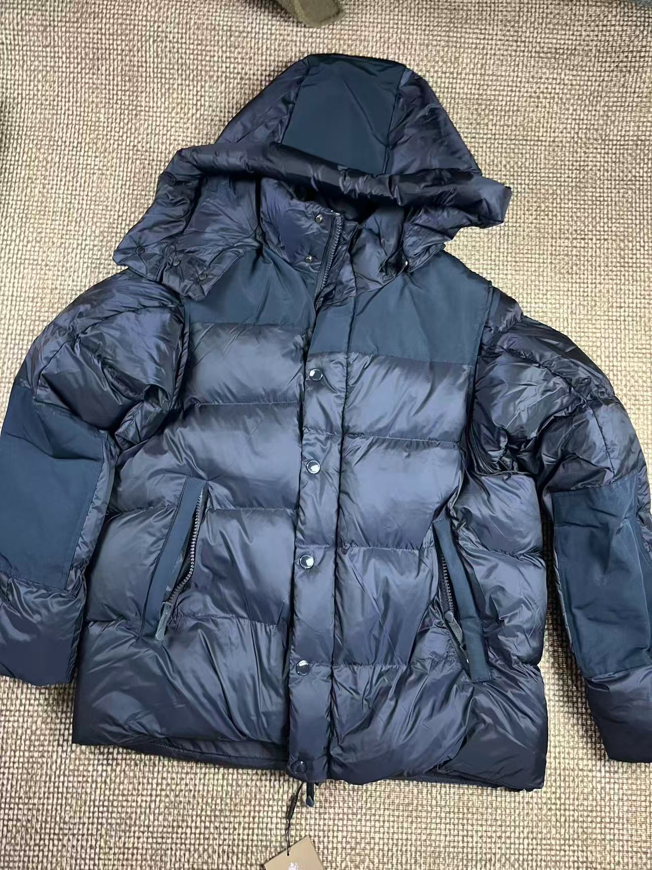 巴姥爷袖子可拆卸白鸭绒男士羽绒服