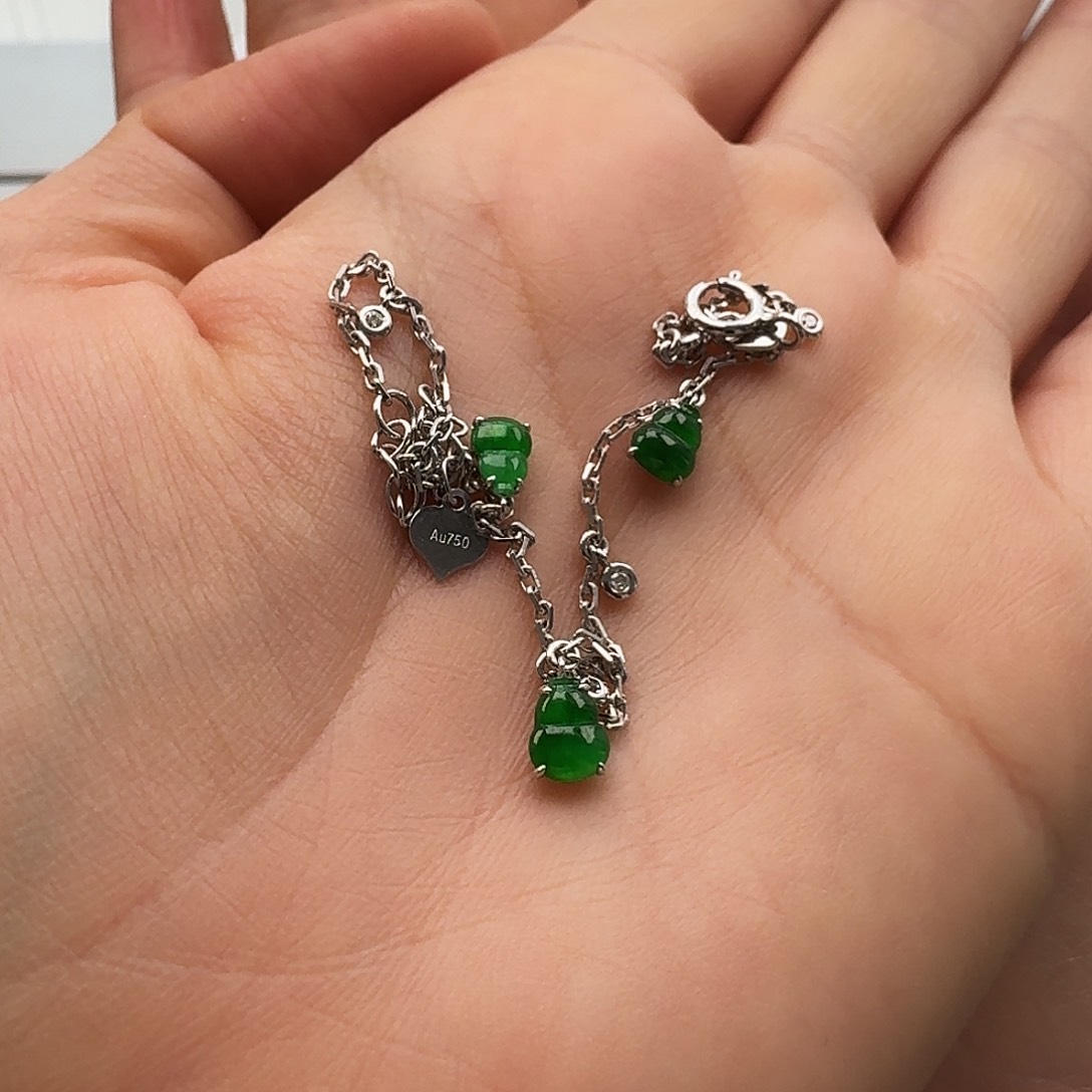 翡翠颈饰18K金镶嵌手链