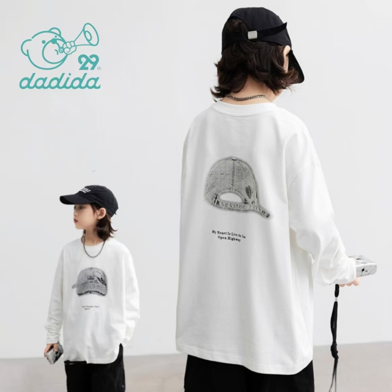 dadida/嗒嘀嗒2025秋季男童酷帅潮流小帽打底衫705100215