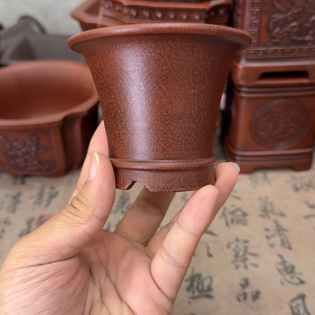 紫砂花盆8.5x7内经紫砂花盆