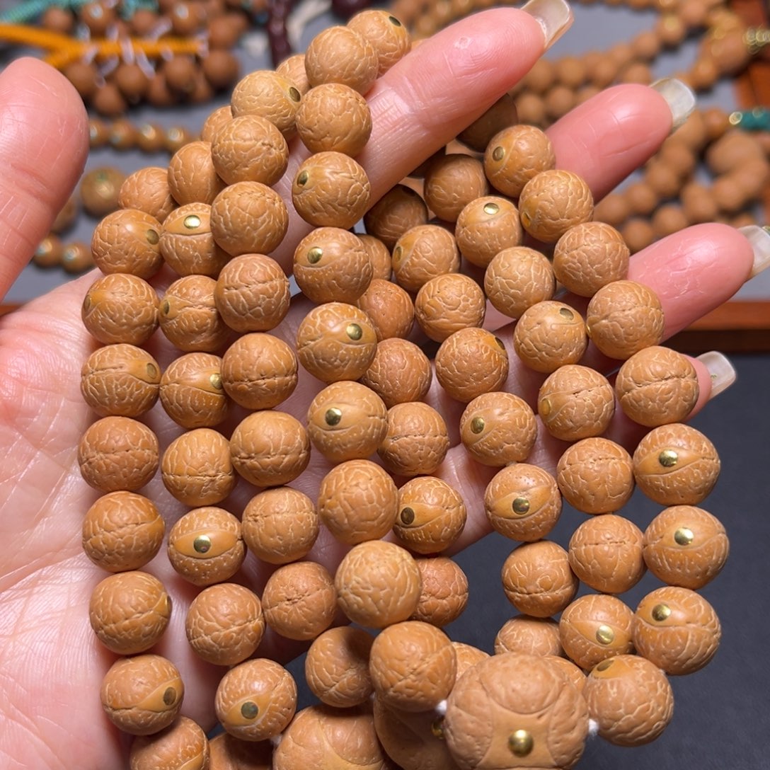 凤眼菩提吊坠12mm2025精品铜钉手串