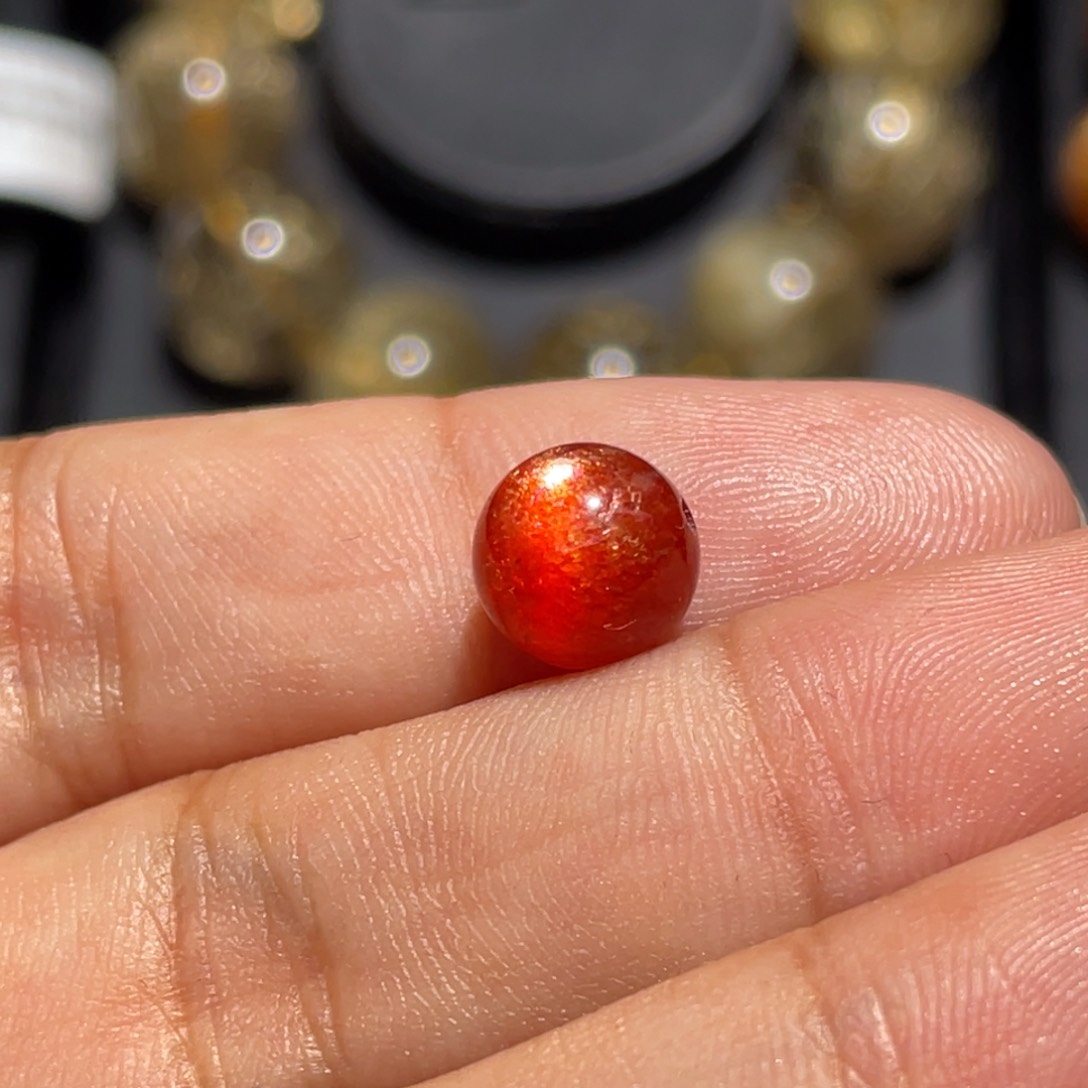 长石单珠未镶嵌付*金太阳单珠8mm左右