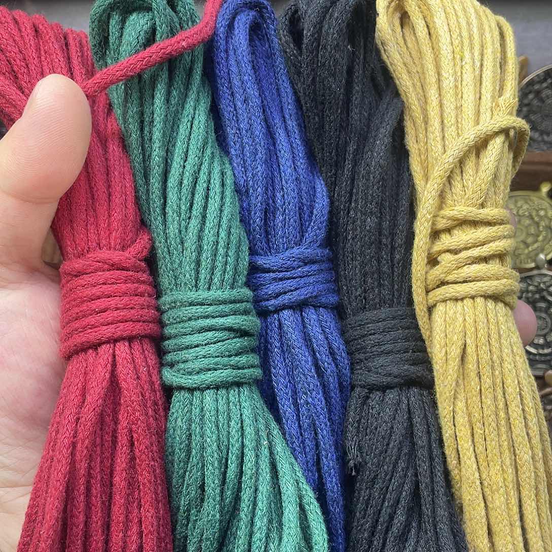 五种颜色包芯棉绳各10米3.0规格