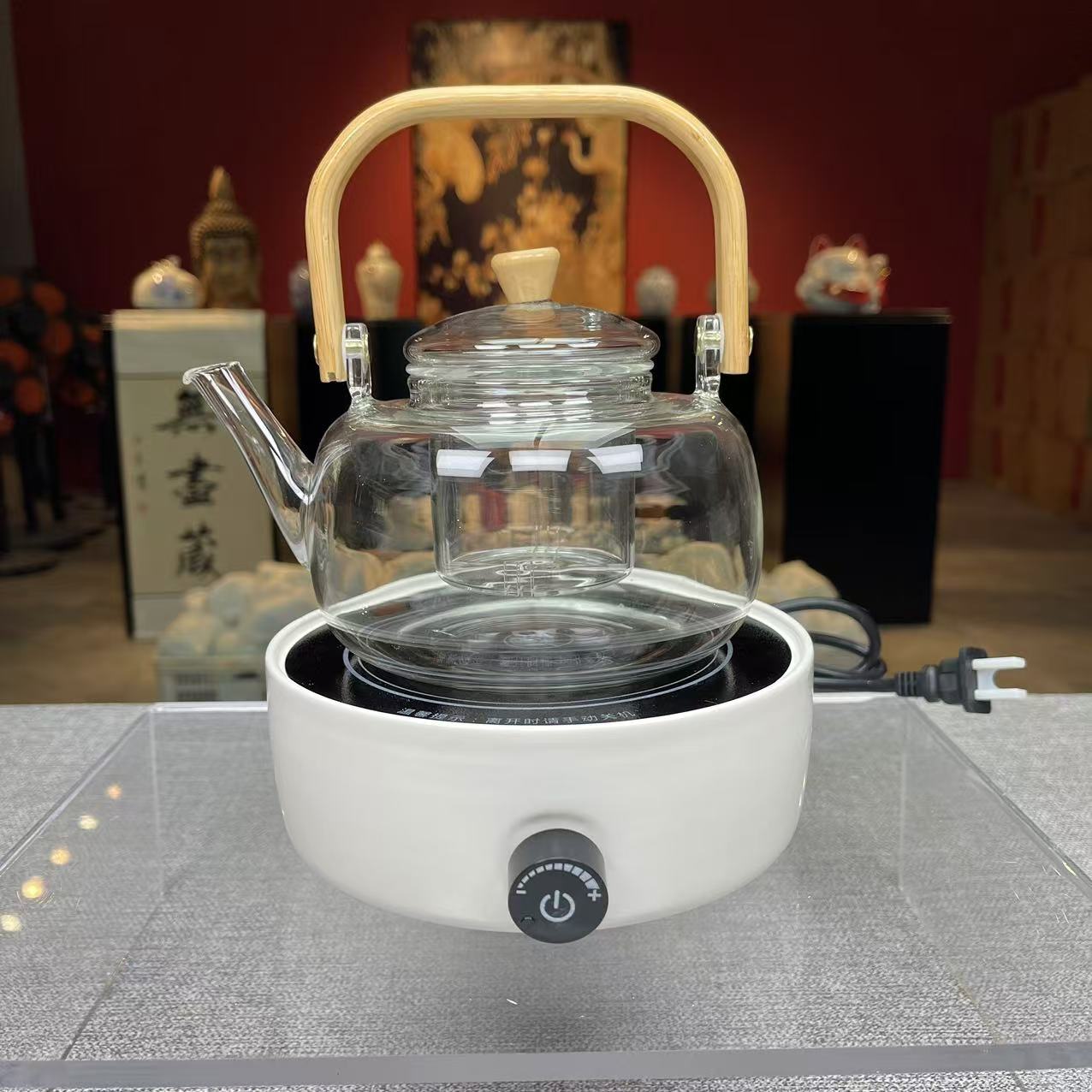 纯白提梁电烧水壶