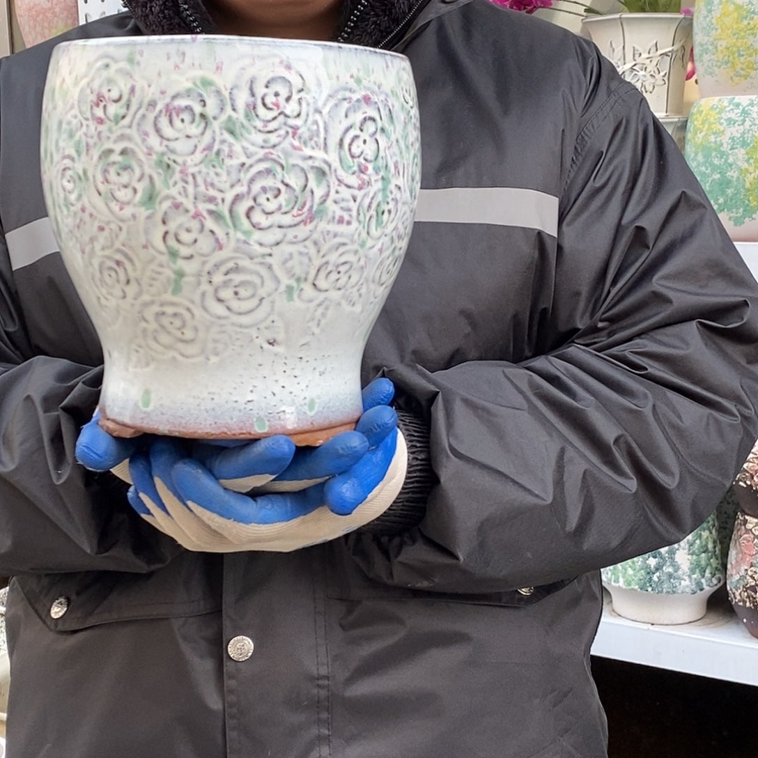 紫砂花盆口18高20处理