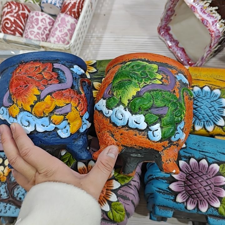 红陶吸水透气的白陶花盆凑满12发货