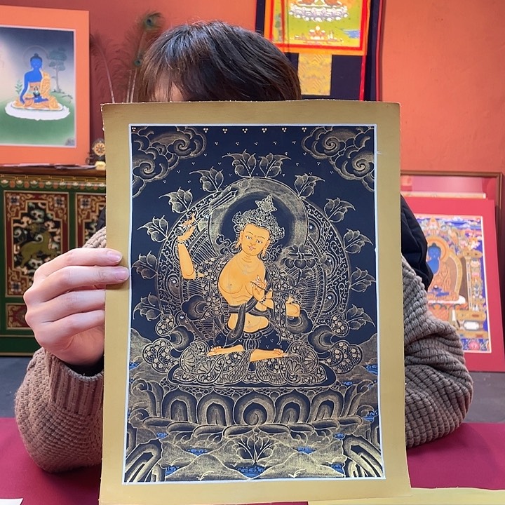 装裱画22×30文殊纯手绘