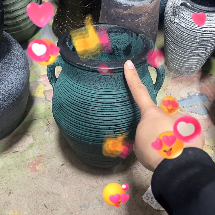 绿色双耳高22口14带孔
