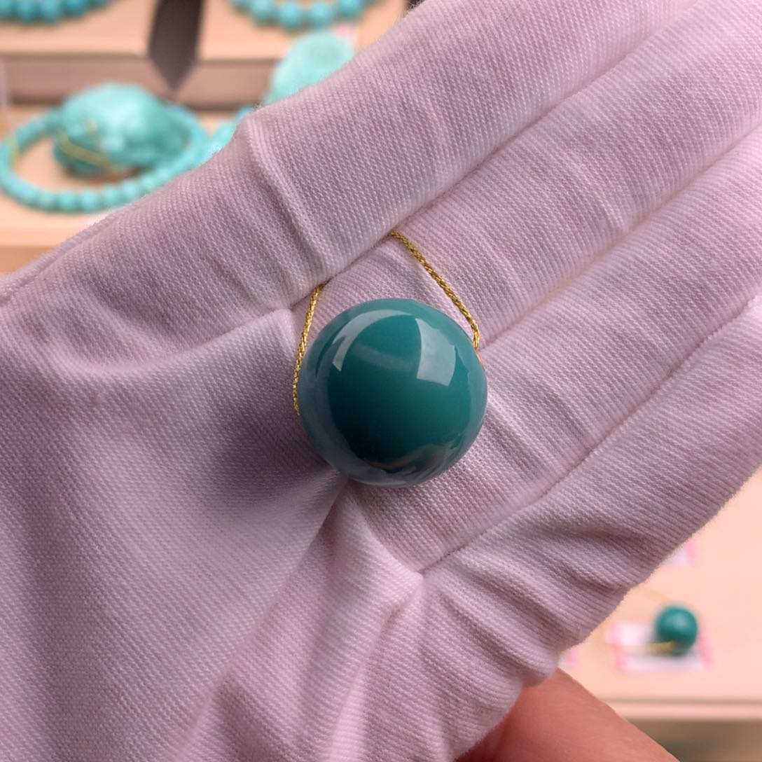 未镶嵌绿松石珠宝奇石19.2mm