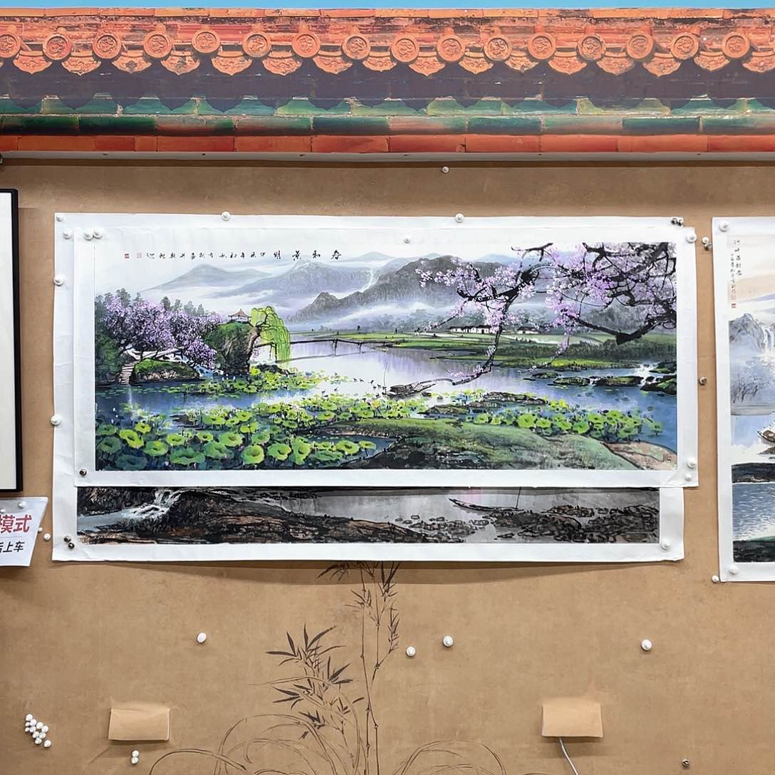 国画手绘国画春和景明，小六尺