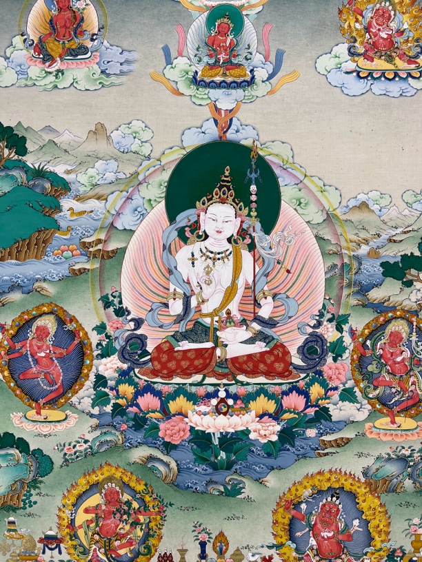 西藏噶玛噶孜观音九本尊精品唐卡