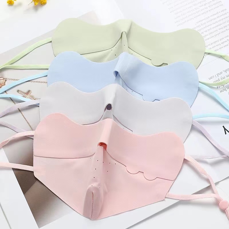 新款儿童冰丝无痕透气孔防晒护眼角口罩(一组3个不挑颜色)Z1030