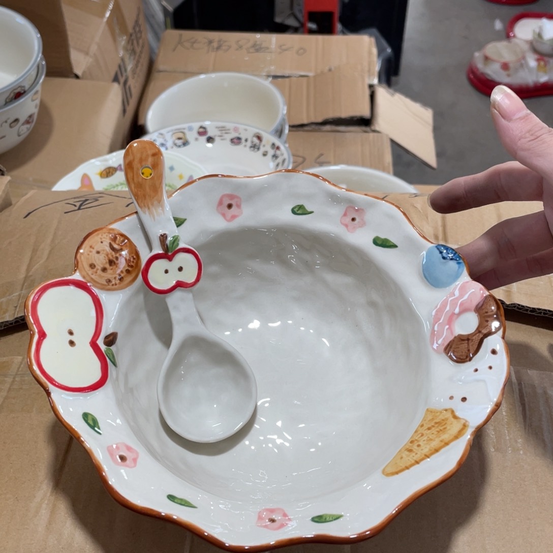 海派甜心两件套面碗加勺子