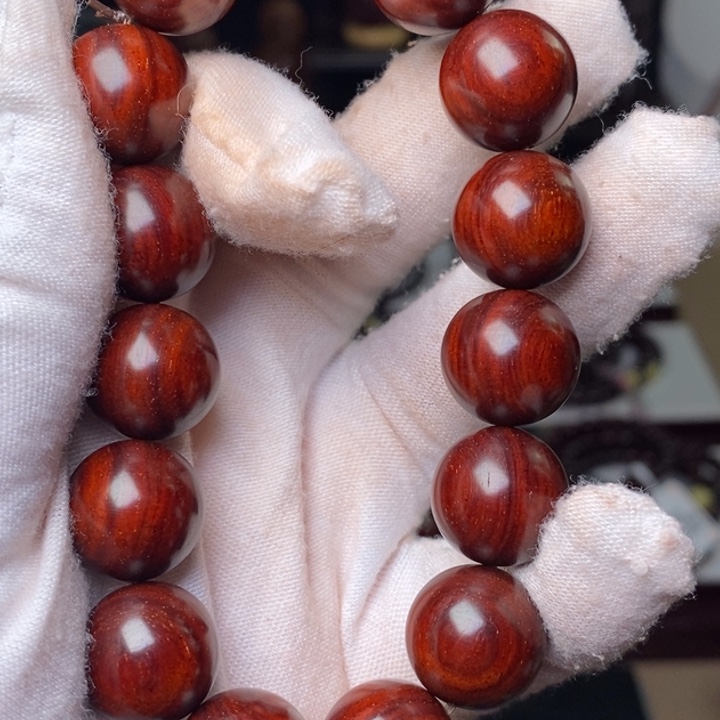 手串/手链小叶紫檀原汁原味1.5cm 顶泥 几乎无棕眼